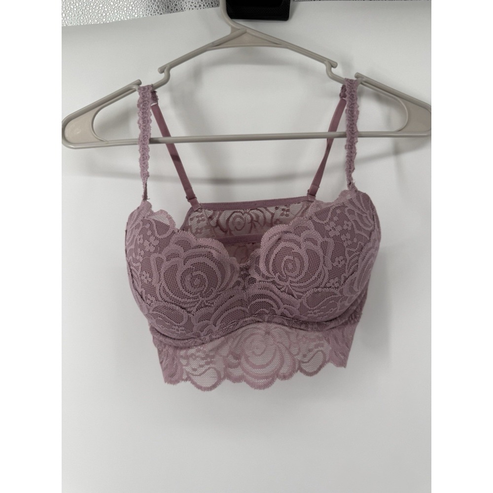 Victoria's Secret Pink Push Up Lace Bralette Size Small Purple